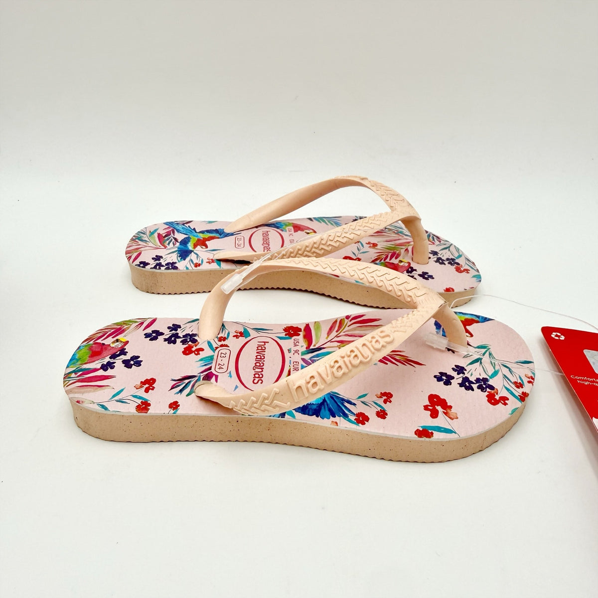 Havaianas Childrens Flip-Flops US 9 EU 23-24 Pink Floral NWT