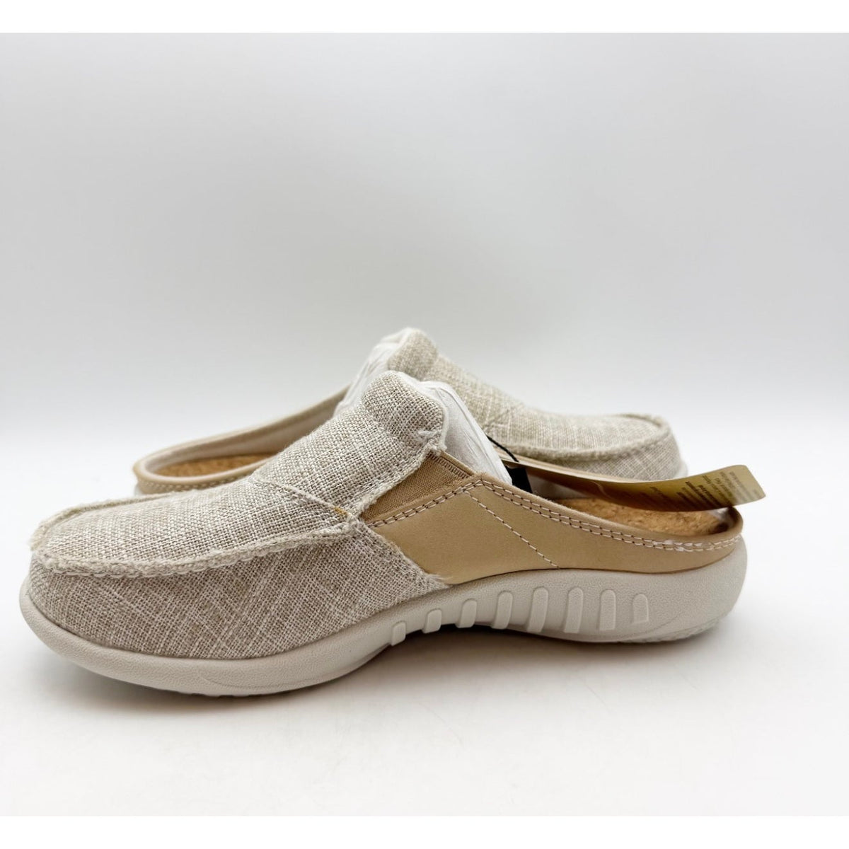 SPENCO Women's Siesta Gemstone Casual Slide Size 5.5 WIDE Beige Sand NIB