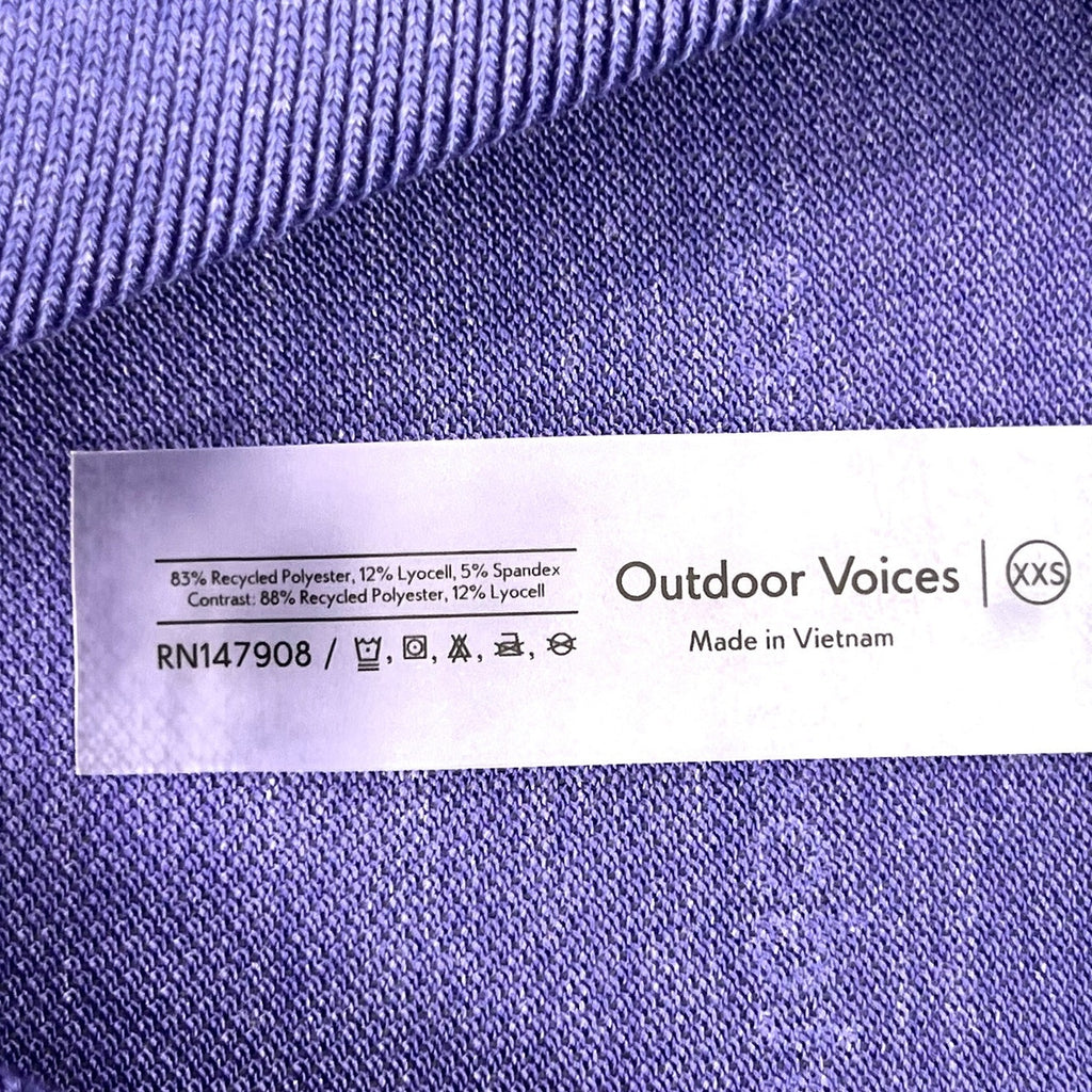 OUTDOOR VOICES Men's Birdie Long Sleeve Polo Shirt XXS Purple DriRELEASE NWT