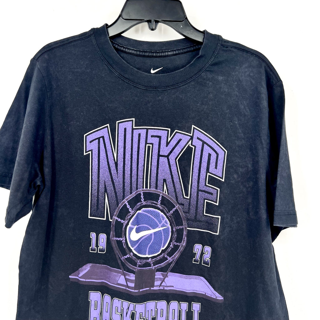 NIKE Women's Basketball 1973 Graphic T-Shirt XS Black/Purple Short Sleeve NWT