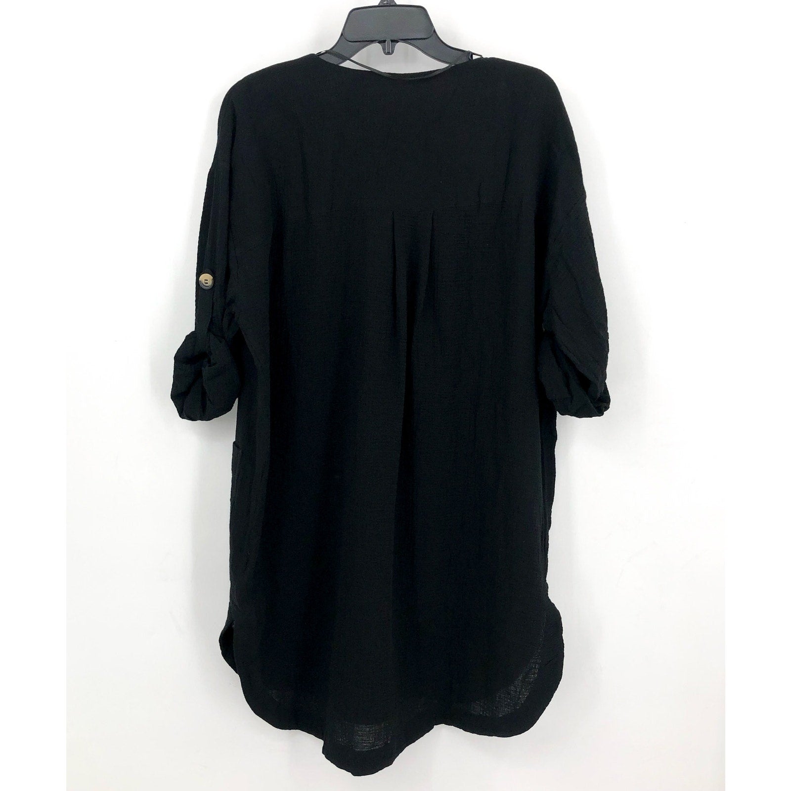 SEAFOLLY Womens Essential Swim Cover Up Dress Size 8 Black Lightweight Gauze NWT