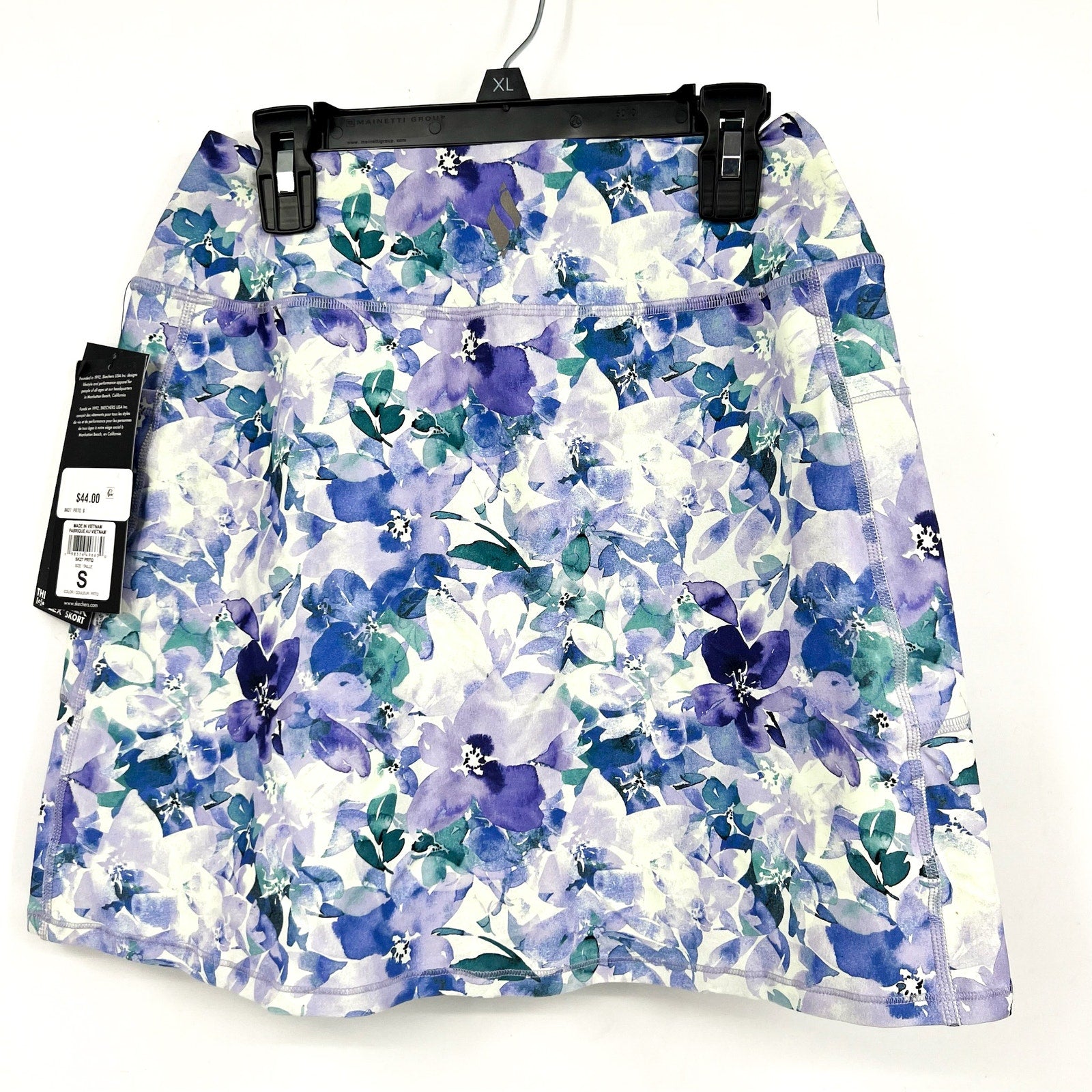 SKECHERS Go Walk High Waisted Pickleball Skort Small Blue Seascape Floral NWT
