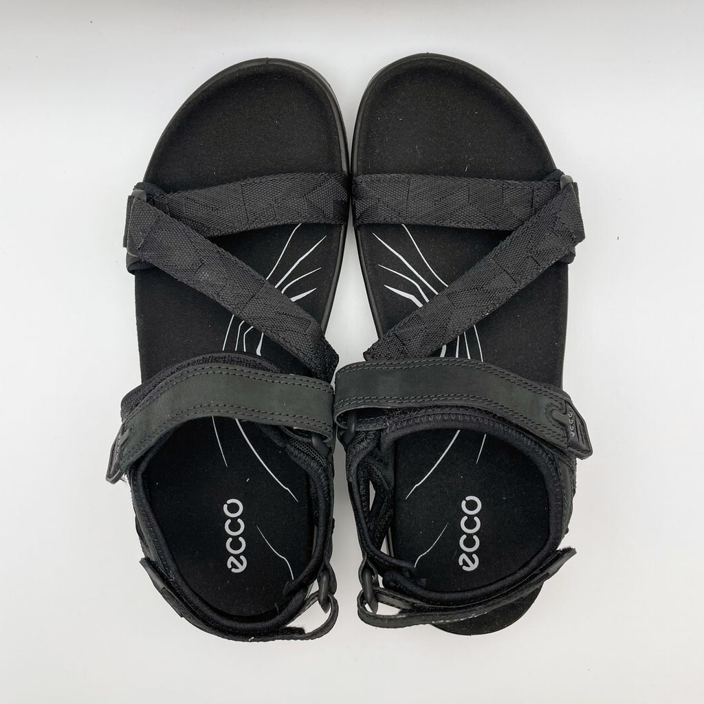 Ecco Men's Yucatan Coast Sandal US 11-11.5 EU 45 Black Leather/Textile