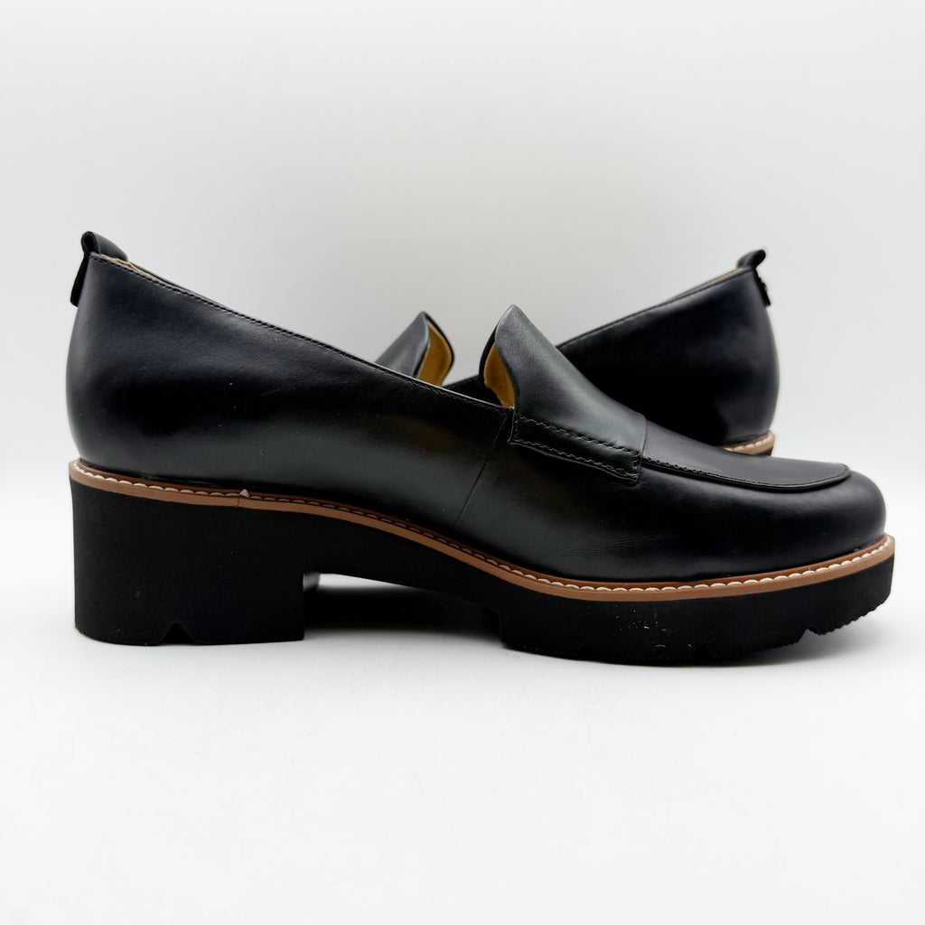 Naturalizer Womens Darry Lug Sole Loafer Size 12 EU 43 Black Leather Slip On NIB