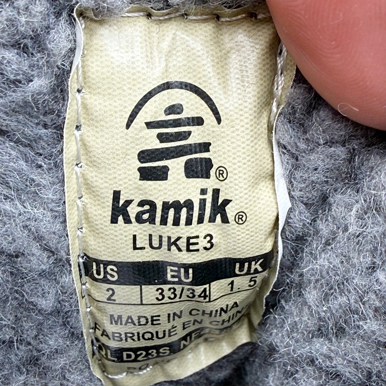 Kamik Kids Luke Snow Boots US 2 EU 33.5 Navy Waterproof NIB