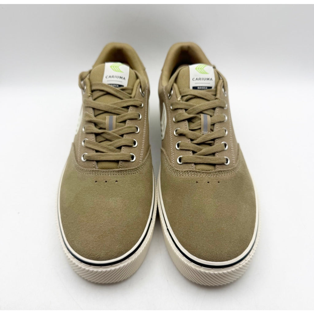 Cariuma Mens Naioca Pro Skate Low Sneakers US 12 Brown White Canvas Suede NIB