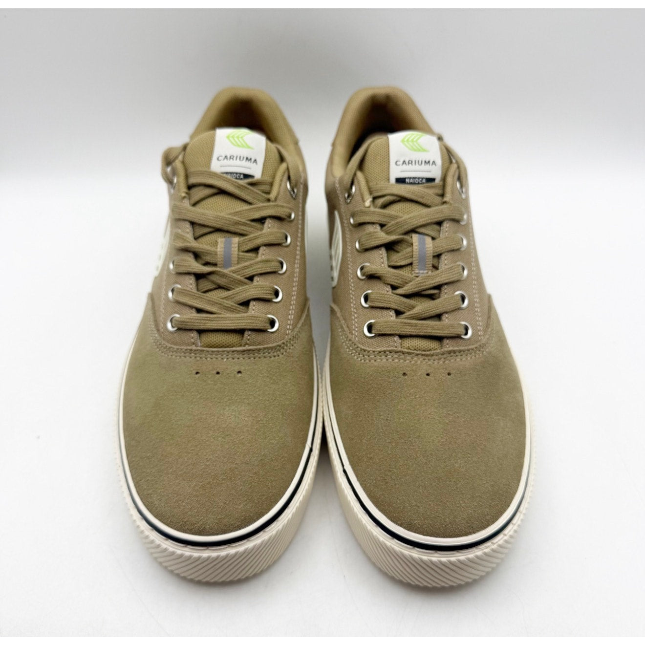 Cariuma Mens Naioca Pro Skate Low Sneakers US 12 Brown White Canvas Suede NIB