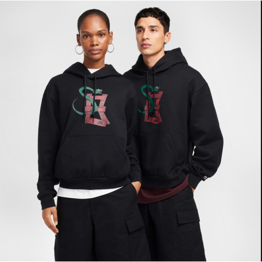 NIKE Men's SB Snake Pullover Hoodie Sweatshirt XL Black Graphic Fleece NWT