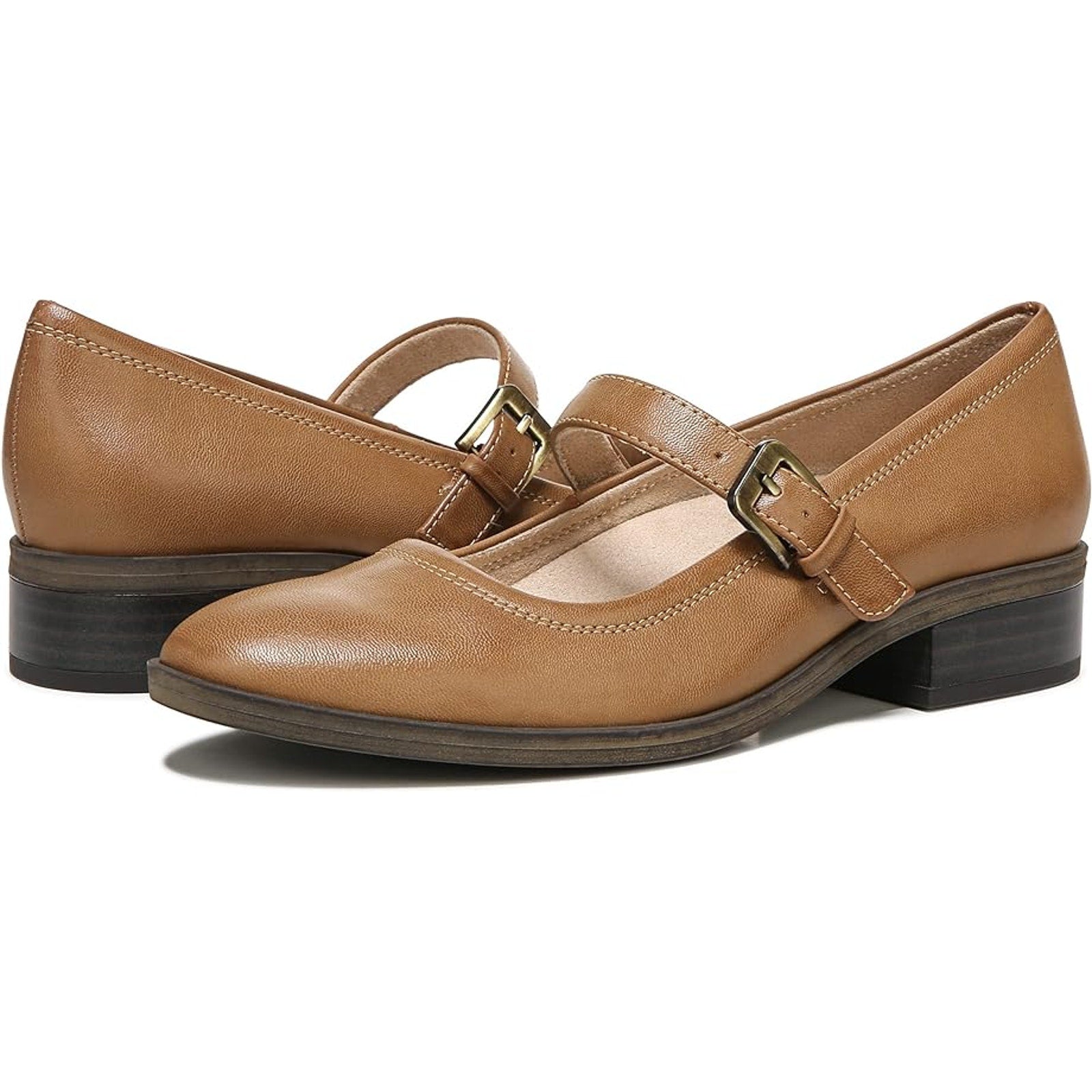 Soul Naturalizer Womens Ramona Mary Jane Flats US 7.5 Wide Brown Leather NIB