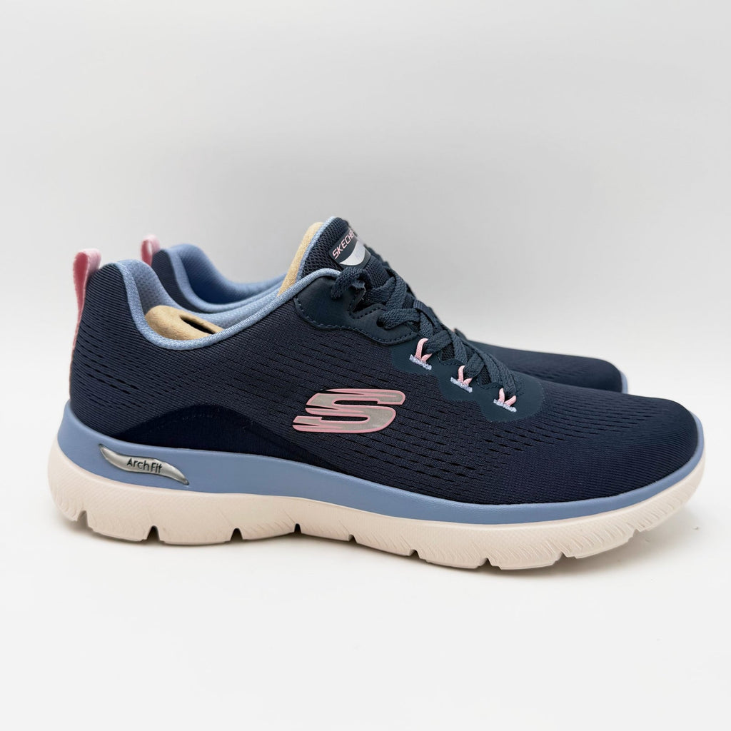 Skechers Womens Arch Fit Summits Daily Flow Casual Sneakers Size 9 Navy Blue NIB