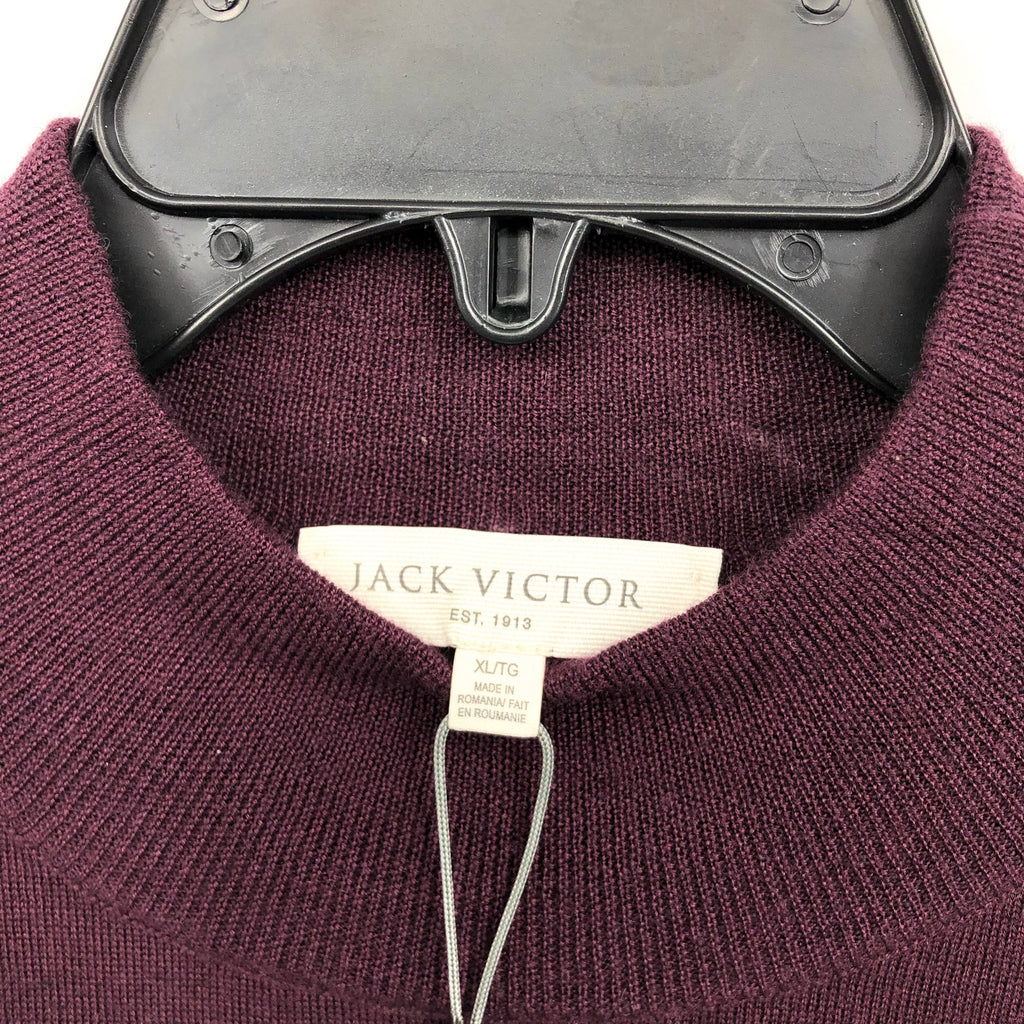 JACK VICTOR Mens Beaudry Sweater XL Plum Purple Wool Silk Cashmere Mock Neck NWT