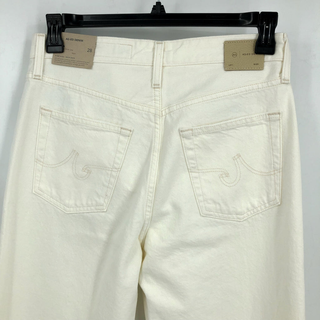 AG ADRIANO GOLDSCHMIED Kora Wide Leg Jeans Size 28 US 6 White 01 YRS Powder NWT