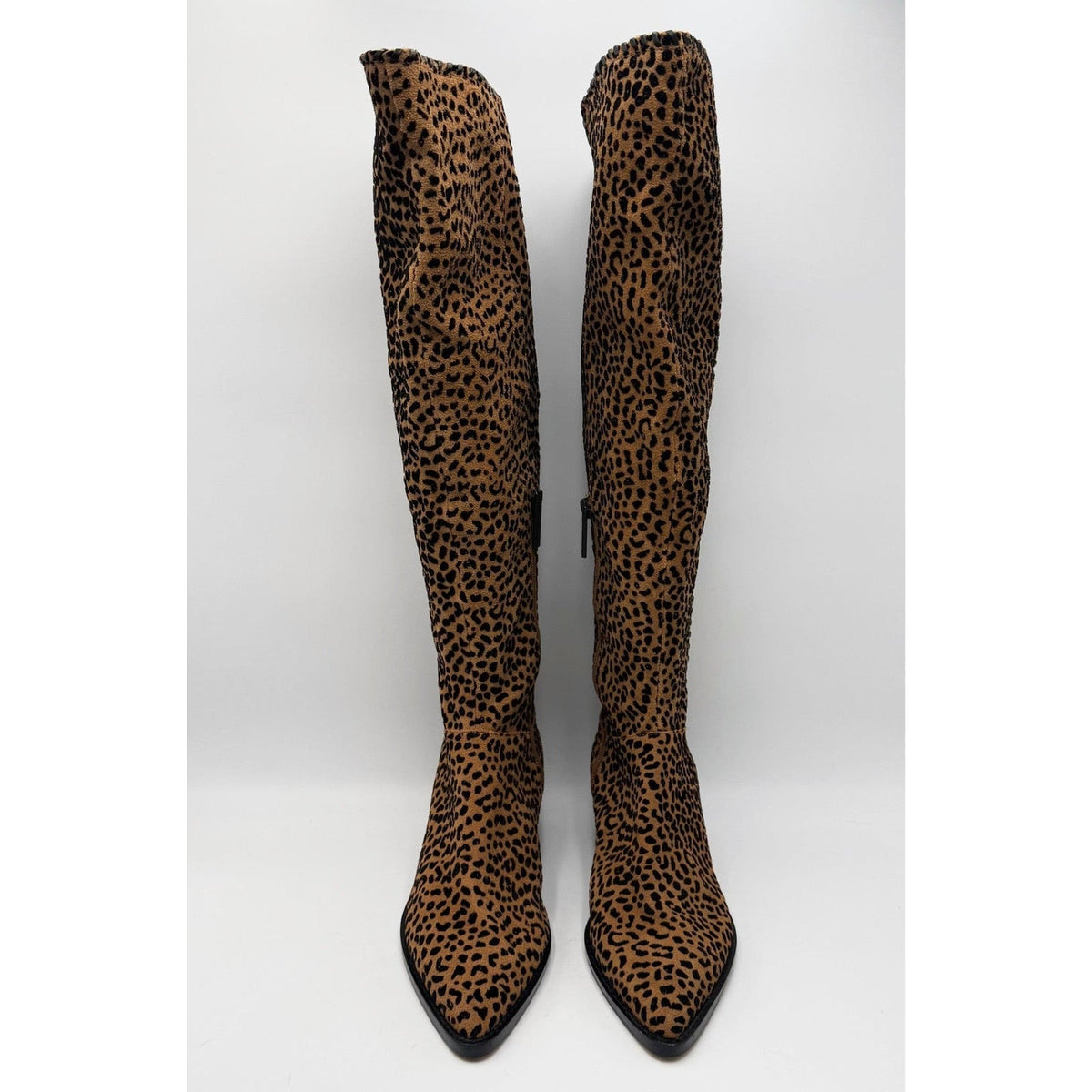 1.State Womens Sage Over the Knee Boots Size 7.5 EU 38 Brown Leopard NWOB