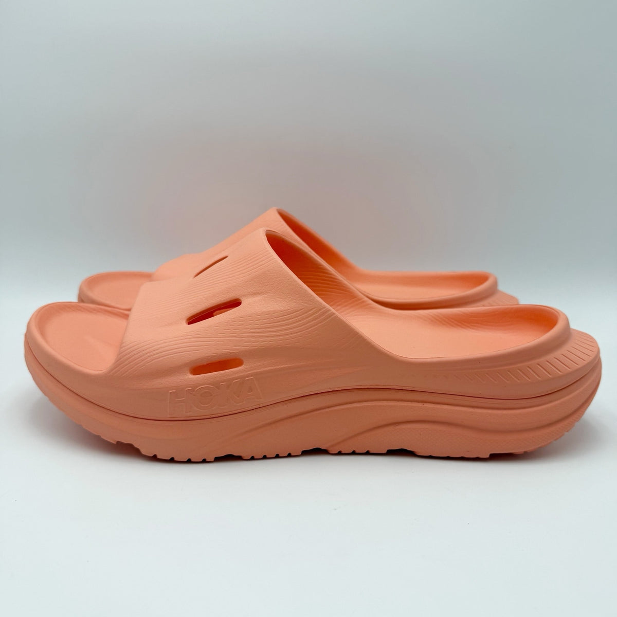Hoka Mens ORA Recovery Slide 3 Sandals Size 12 Orange Papaya NWOB