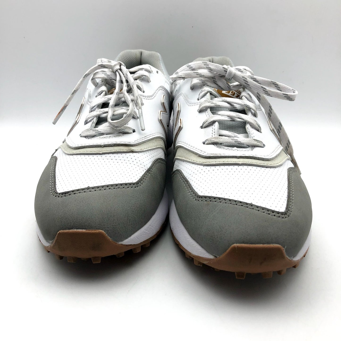 New Balance Mens 997 SL Golf Sneakers US 10.5 Wide White Leather Lace Up NIB