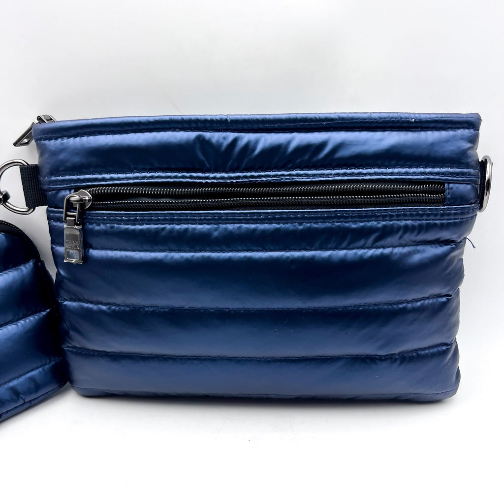 THINK ROYLN Quilted Downtown Crossbody Bag Blue Pearl Indigo NWT