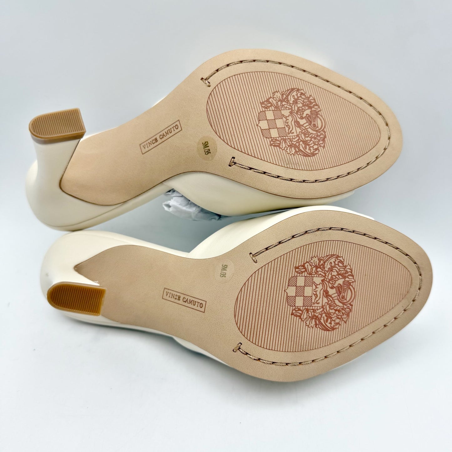 Vince Camuto Womens Paigely Mules US 5 M EU 35 Off White Leather Slip On NIB