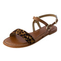 Bernardo Womens Henre Flat Sandals Size 9 Brown Leopard Haircalf Leather NIB