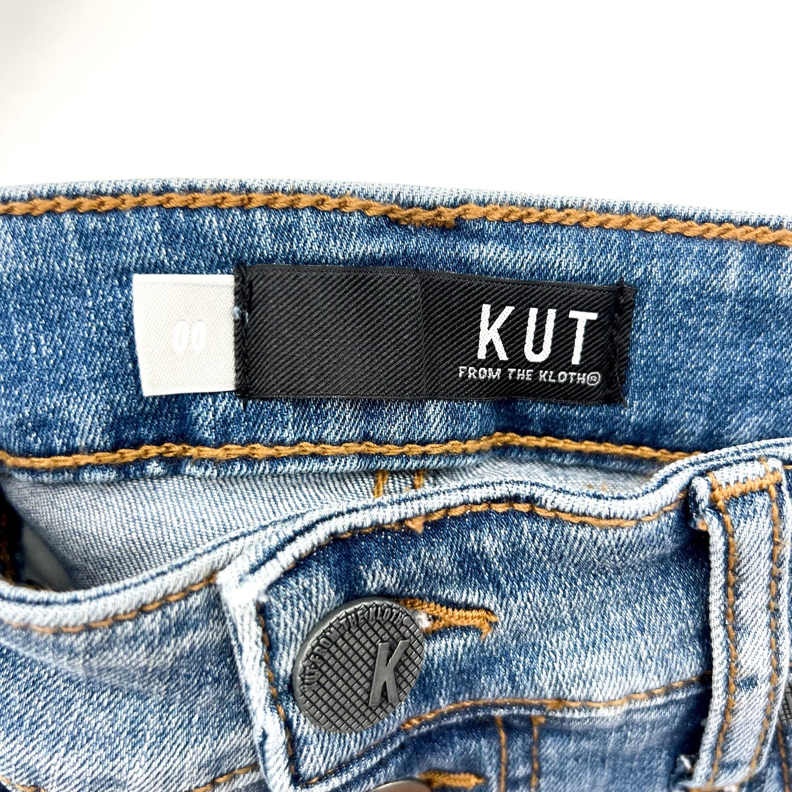KUT FROM THE KLOTH Donna Ankle Skinny Jeans Size 0 Blue Distressed High-Rise NWT