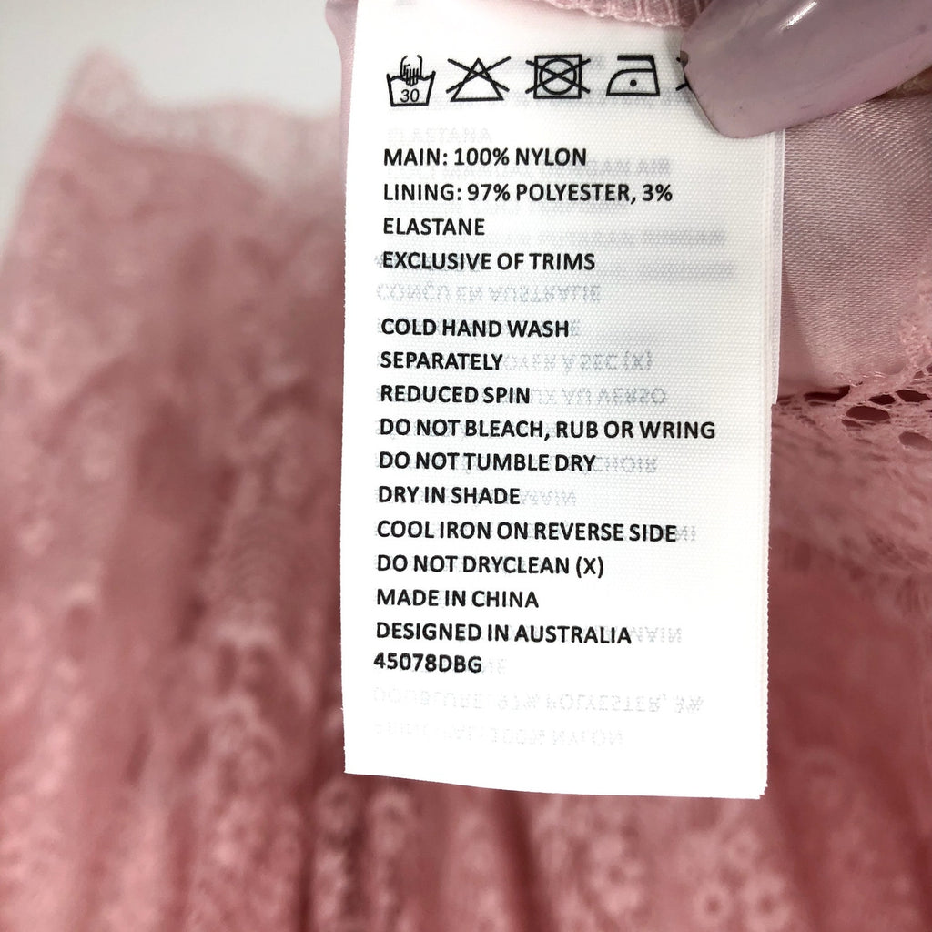 BARDOT JUNIOR Girl Gertrude Lace Dress Size 16 Pink Potpourri Long Sleeve NWT