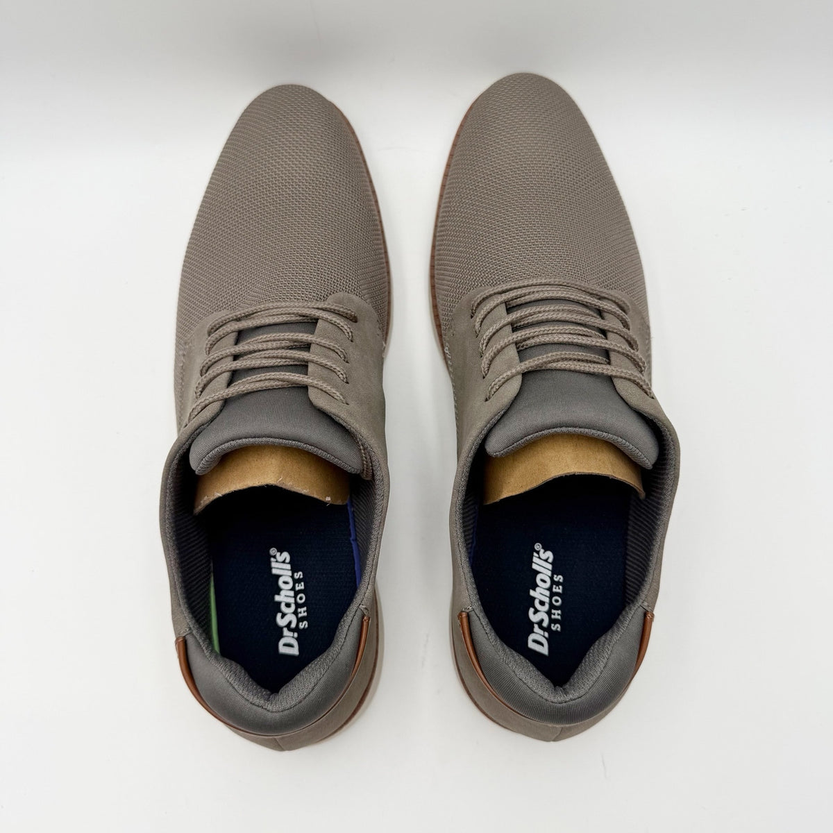 Dr. Scholls Mens Sync Oxford Shoes Size 13 M EU 47.5 Grey Knit Faux Leather NIB