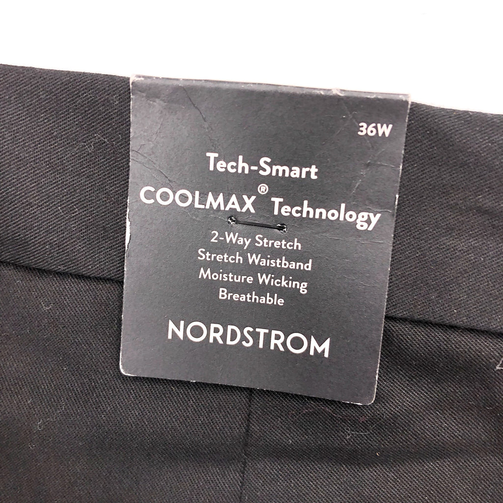 NORDSTROM Men's Tech Smart Slim Fit Chino Shorts SIZE 36 Black Coolmax NWT
