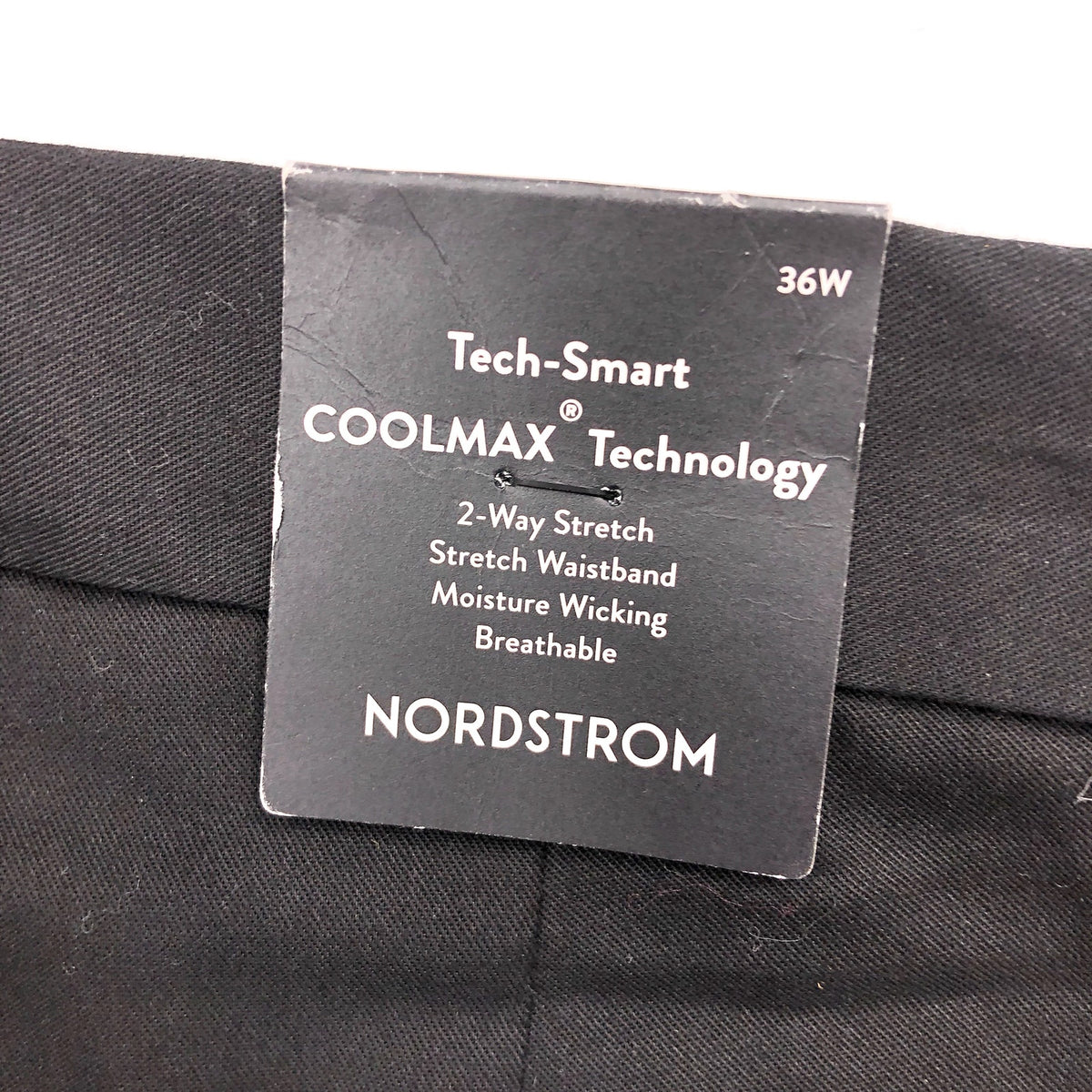NORDSTROM Men's Tech Smart Slim Fit Chino Shorts SIZE 36 Black Coolmax NWT