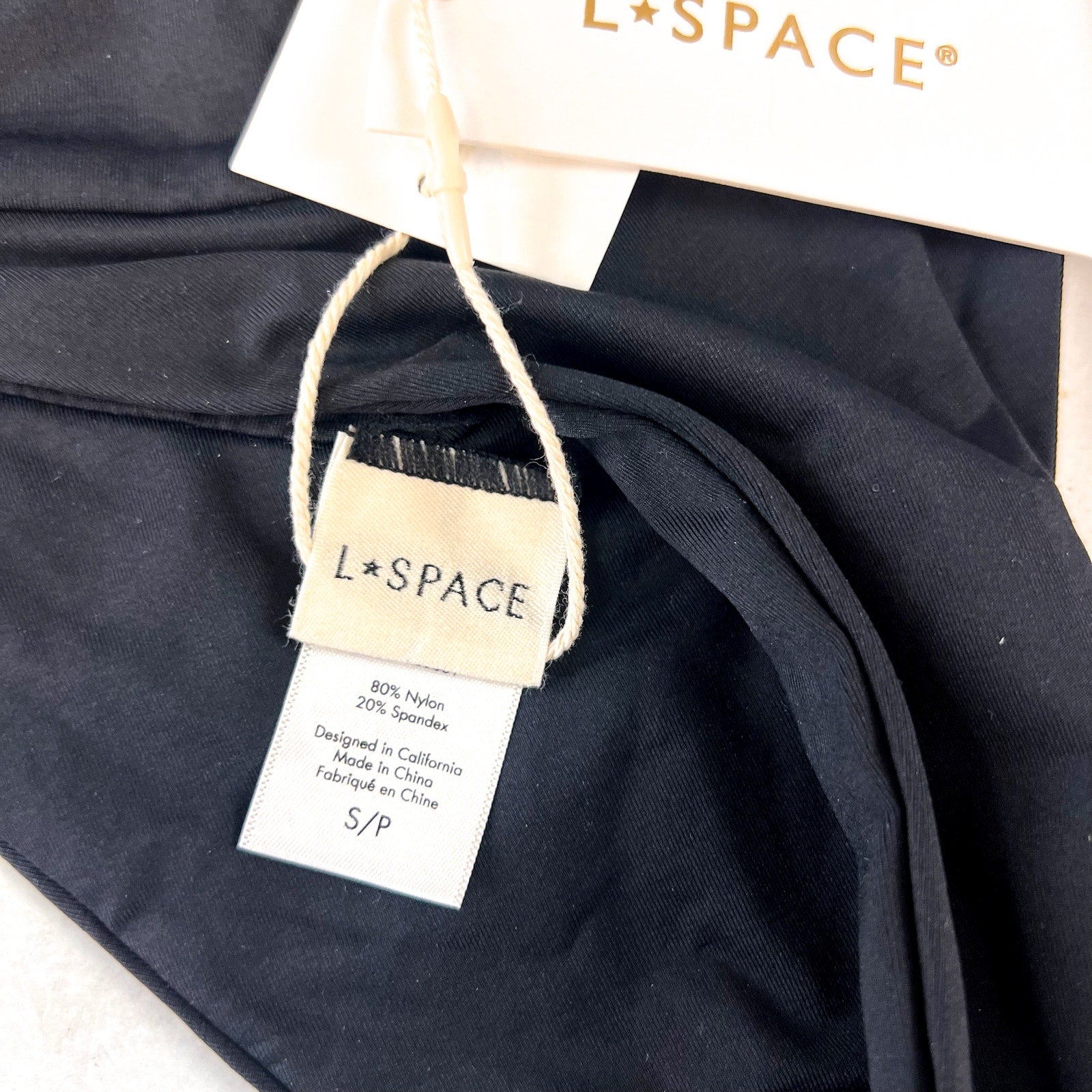 L*SPACE Women's Quinn Classic Bikini Bottom Small Black V Front NWT