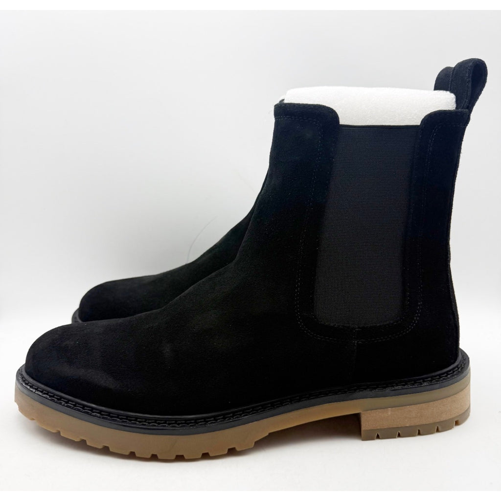 Saint Morta Mens Chunky Chelsea Boots Size 10 EU 44 Black Suede Gum NIB