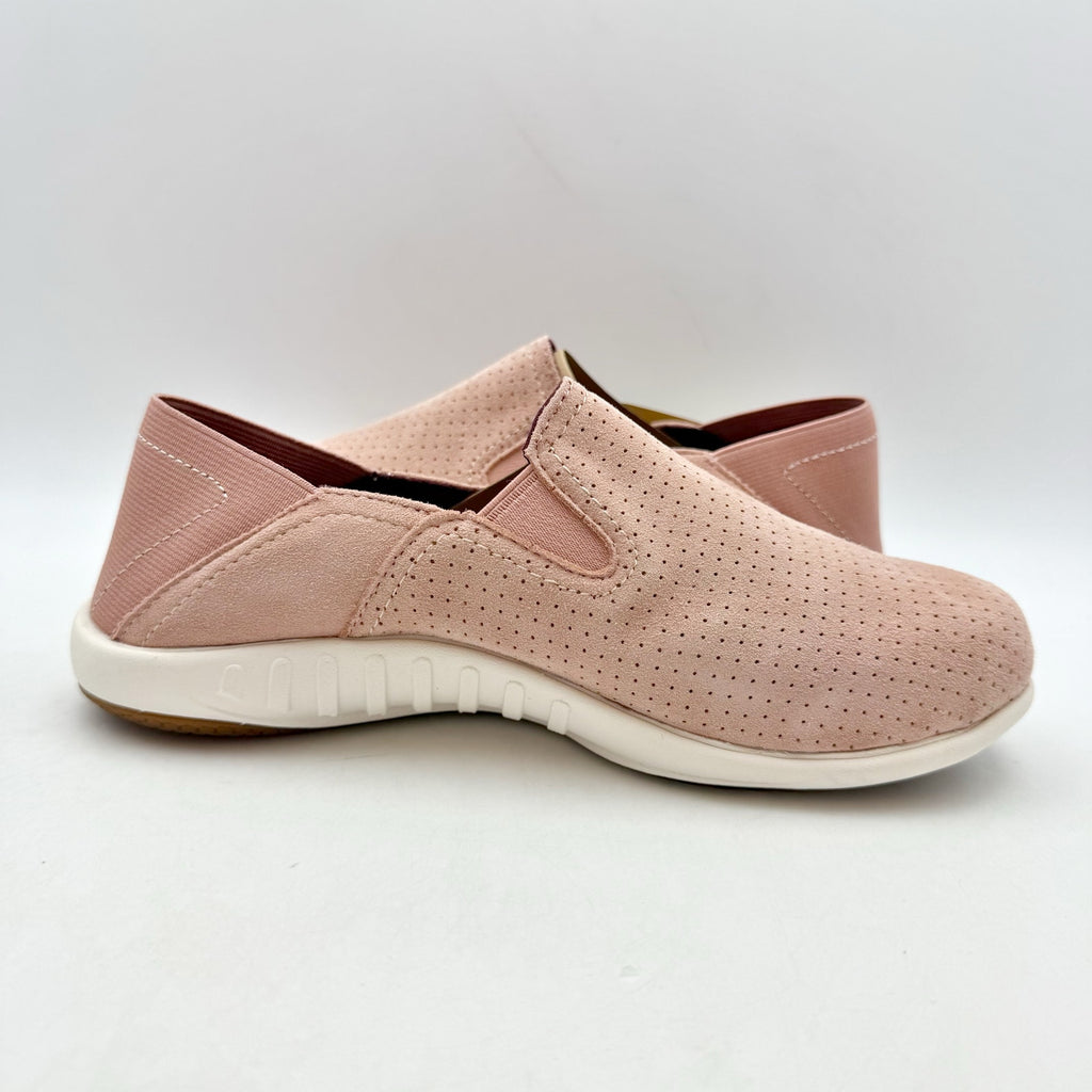 Spenco Womens Siesta Convertible Shoes Size 6 WIDE Pink Suede Casual Slip On NIB