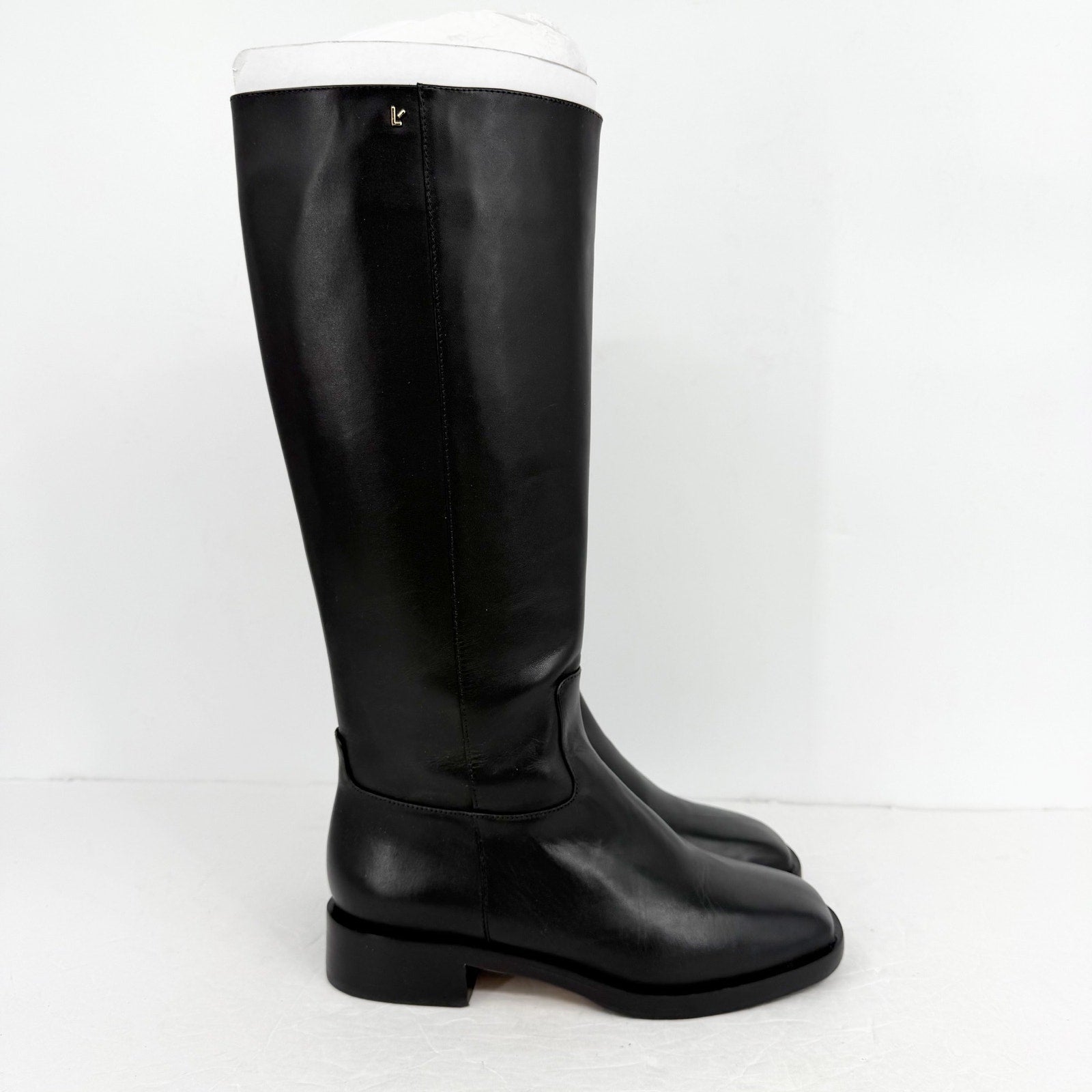 Larroudé Womens Anne Knee High Boots US 7.5 EU 38.5 Black Napa Leather NIB