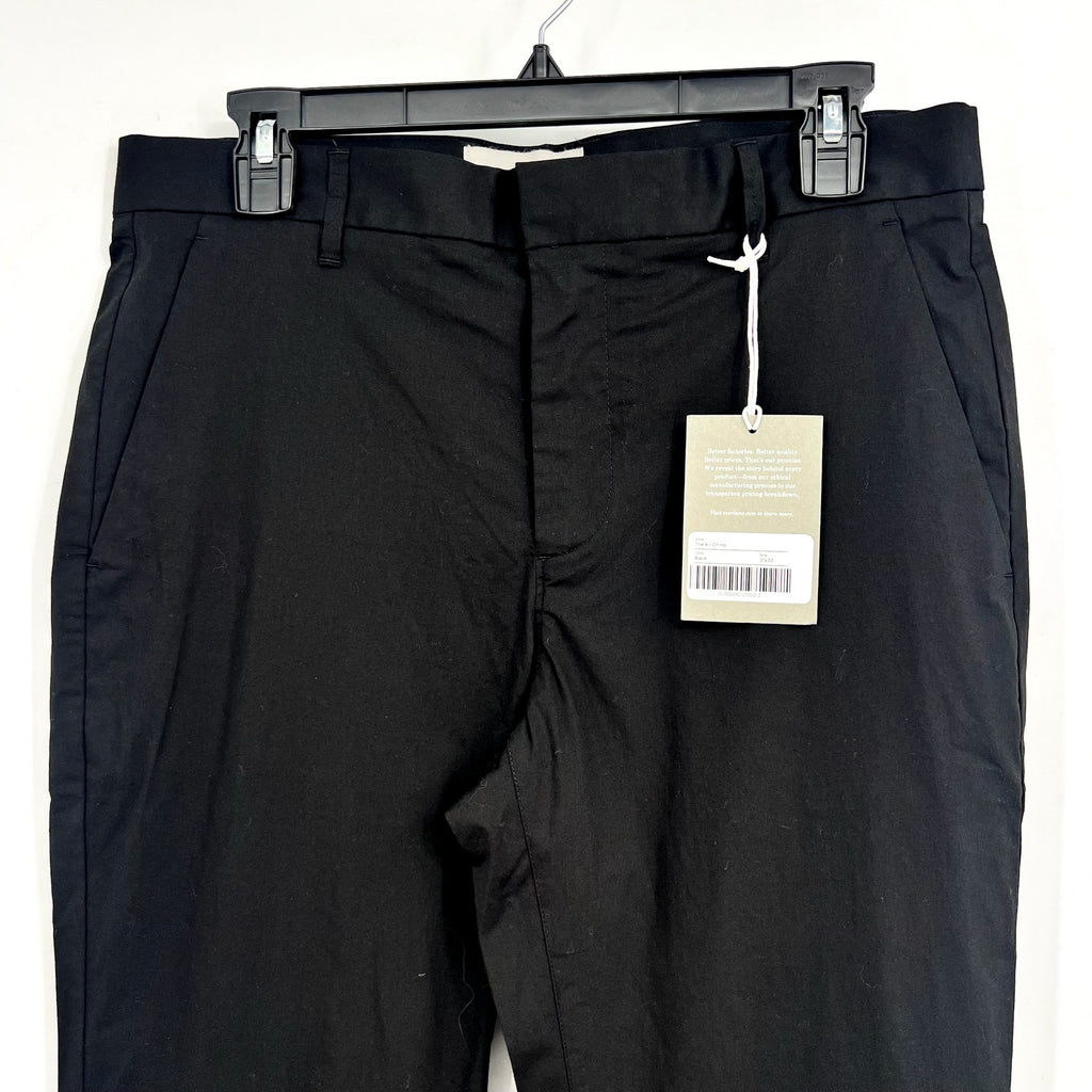 EVERLANE Mens The Air Chino Pants 32x30 Black Stretch Cotton Poplin Slim Fit NWT