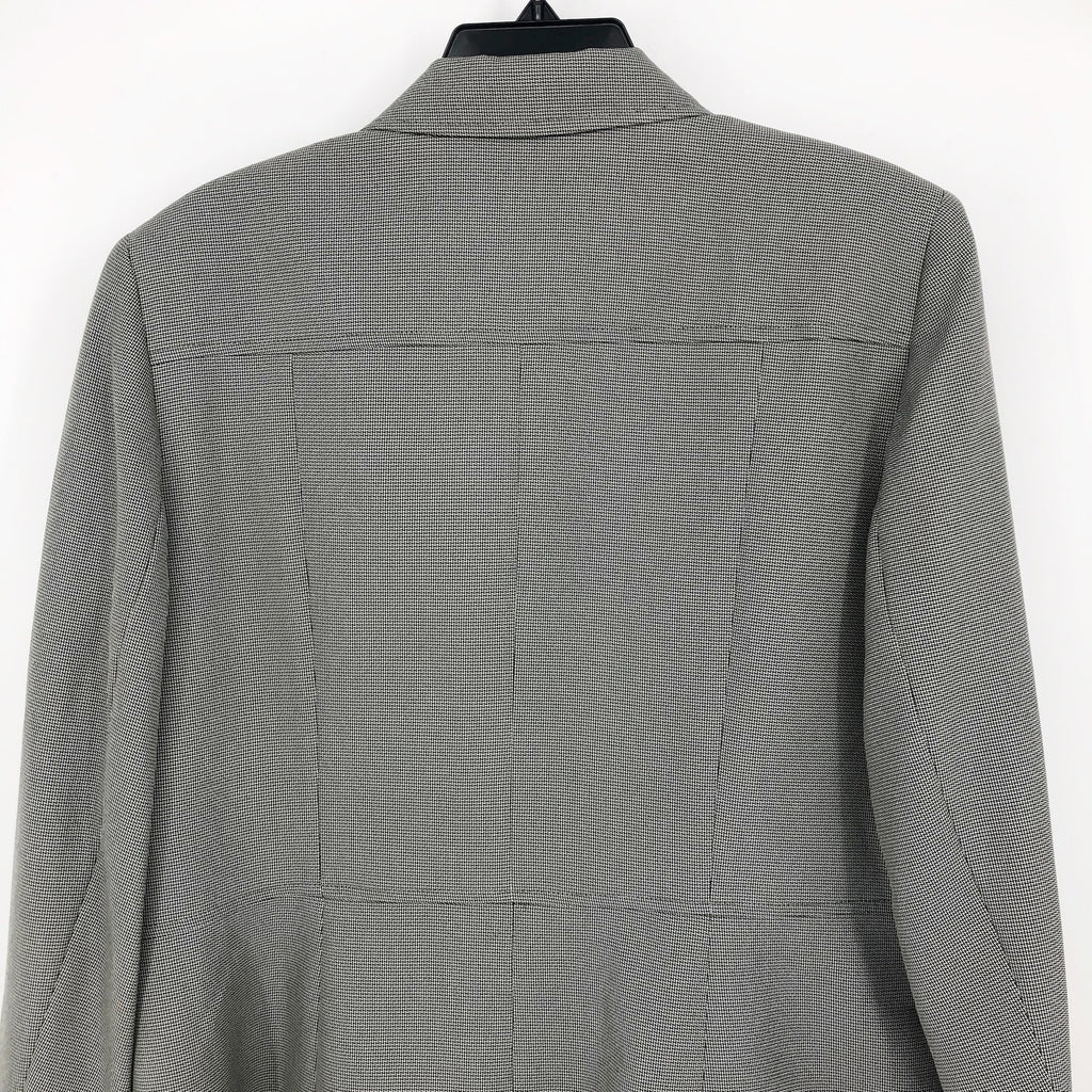 Le Suit Womens Flap-Pocket Contrast Suit Jacket Size 18 Grey Pattern Blazer NWT