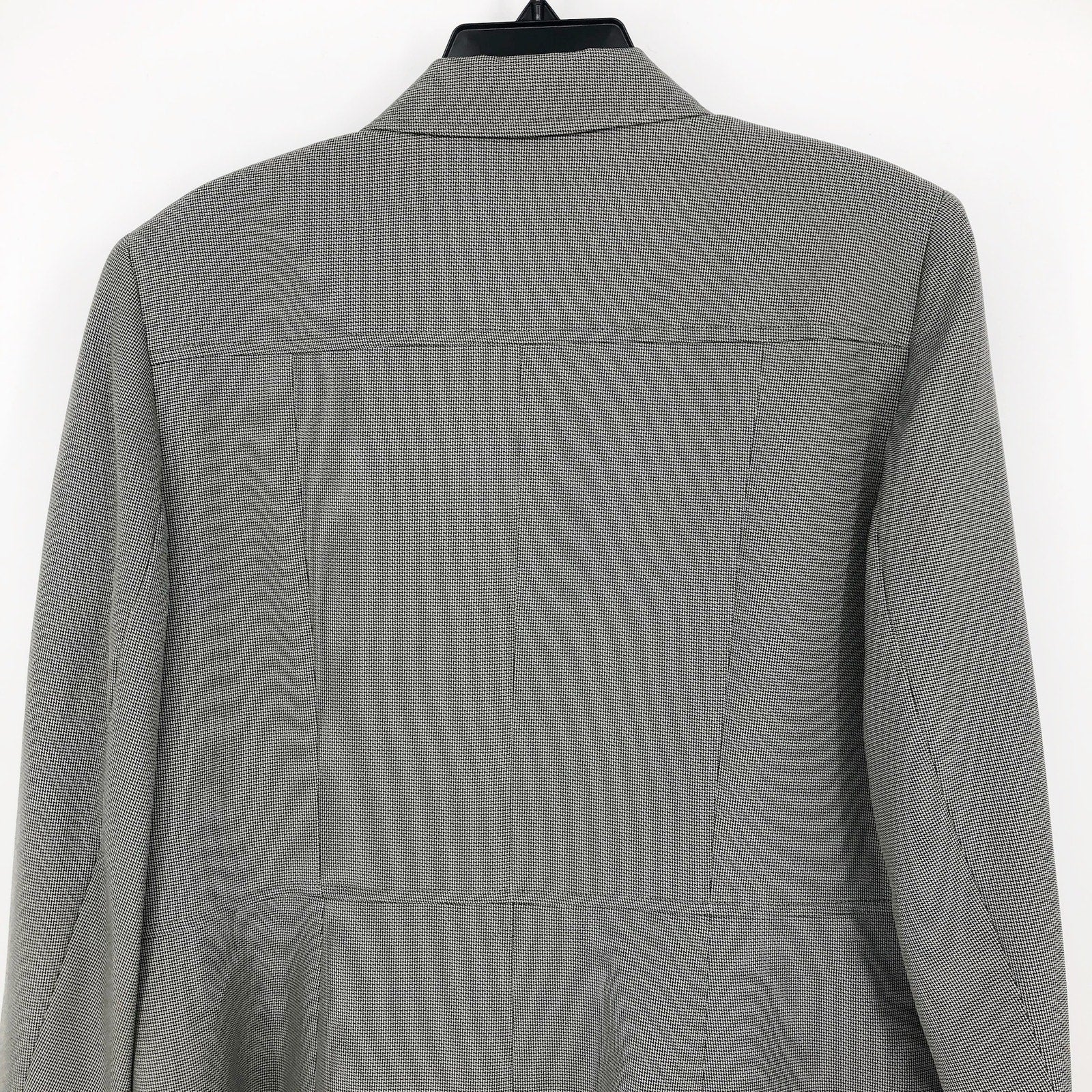 Le Suit Women's Flap-Pocket Contrast Suit Jacket 18 Grey Pattern 3-Button NWT