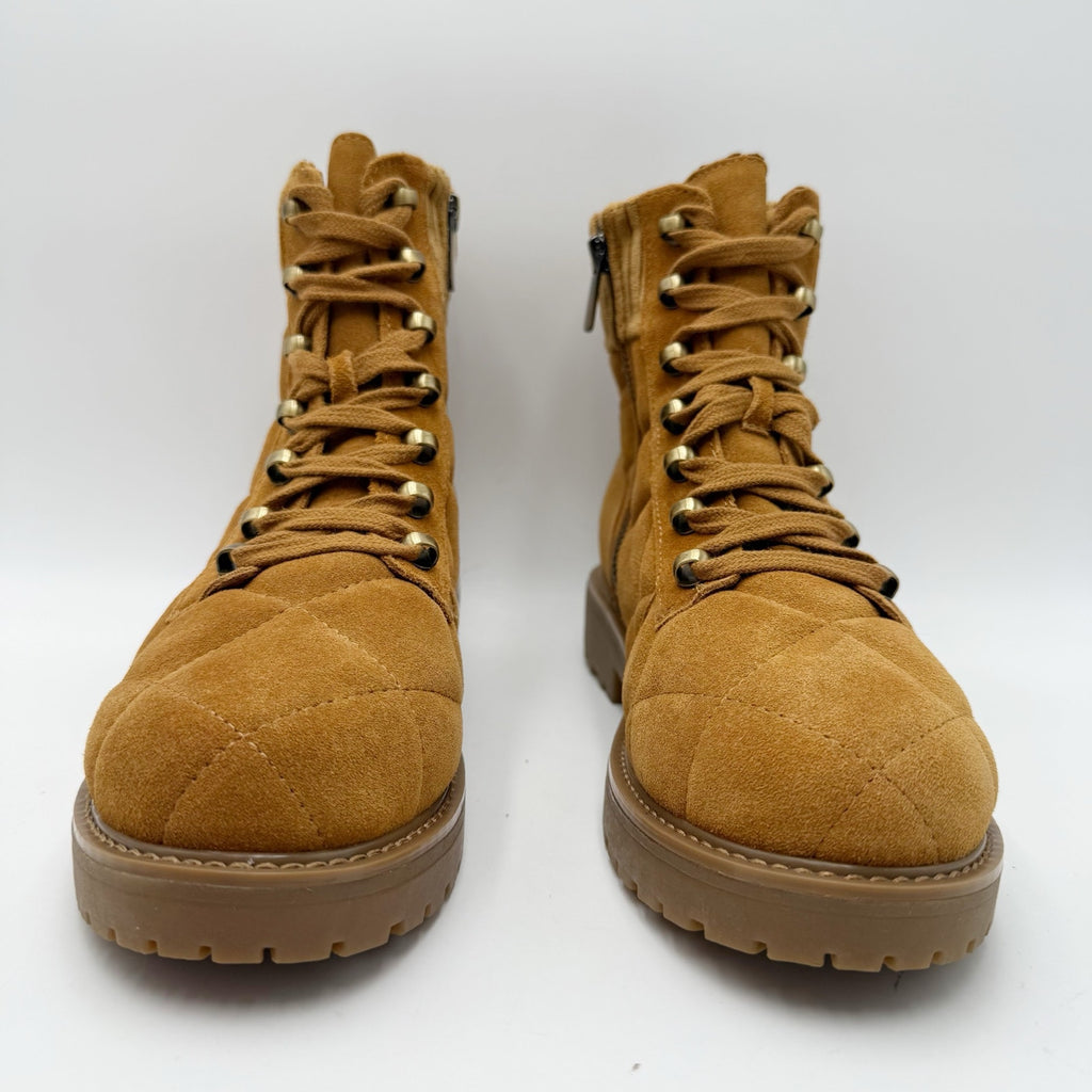 Easy Spirit Womens Lakely Ankle Boots Size 7.5 Wide Brown Suede Quilted NWOB