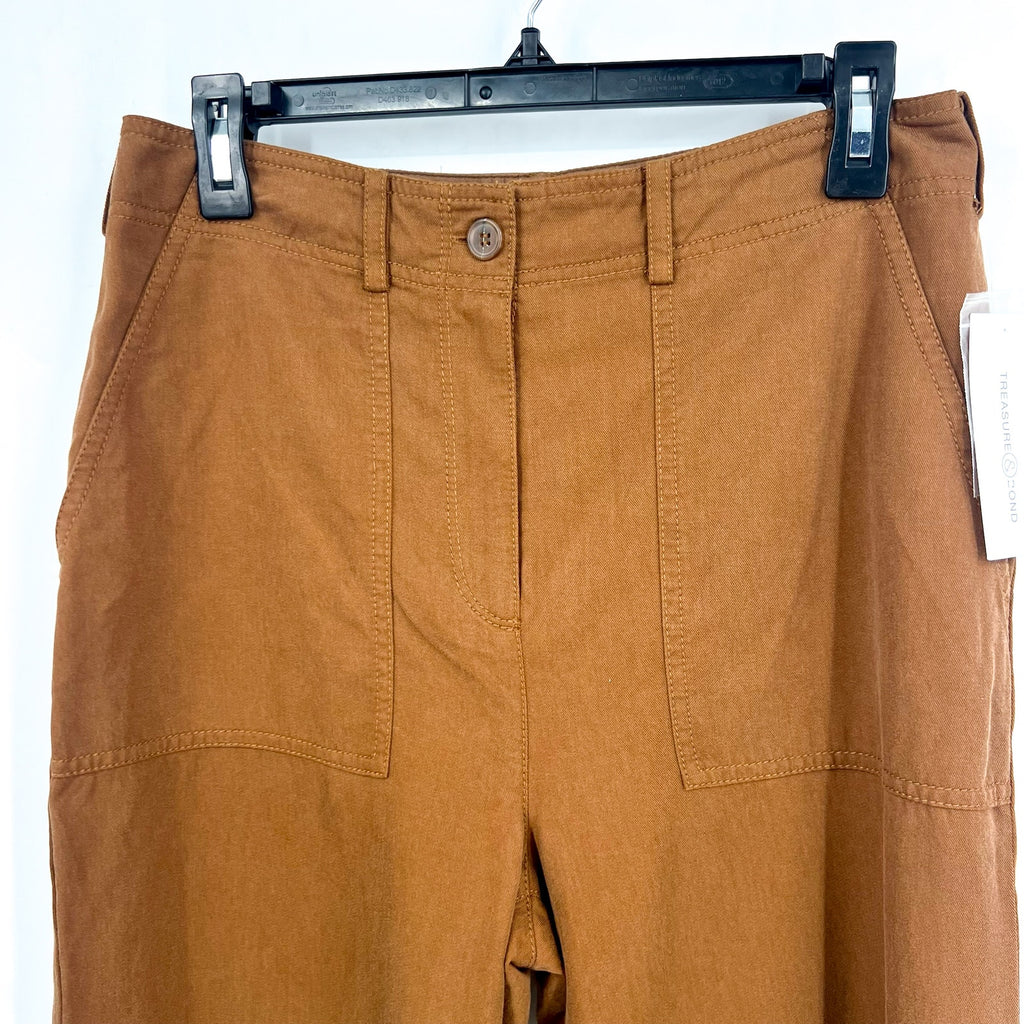 TREASURE AND BOND Womens Utility Cargo Pants Size 4 Brown Cotton Blend NWT