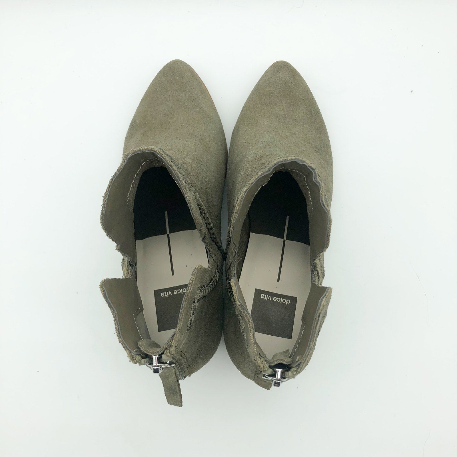 Dolce Vita Womens Dylan Ankle Booties Size 9 Green Textured Heel Suede NWOB