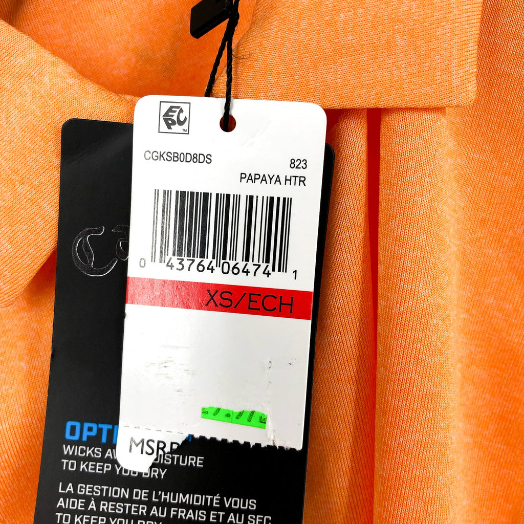 CALLAWAY Women's Quarter Zip Golf Polo Shirt XS Orange Sleeveless NWT