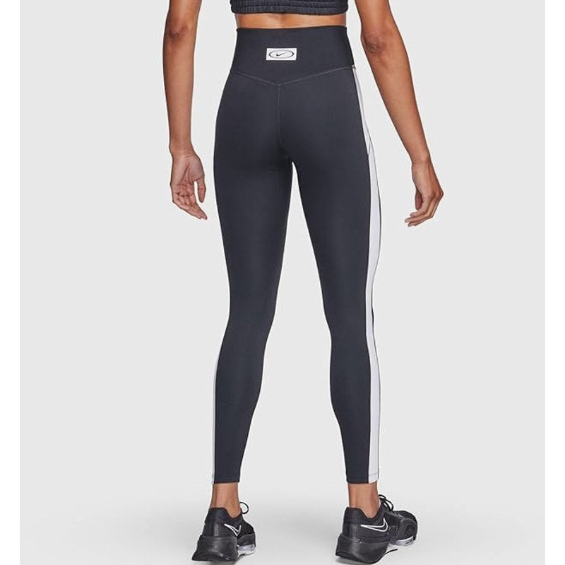 NIKE Women's One Full-length Leggings XS Black White Colorblock Mid-rise NWT