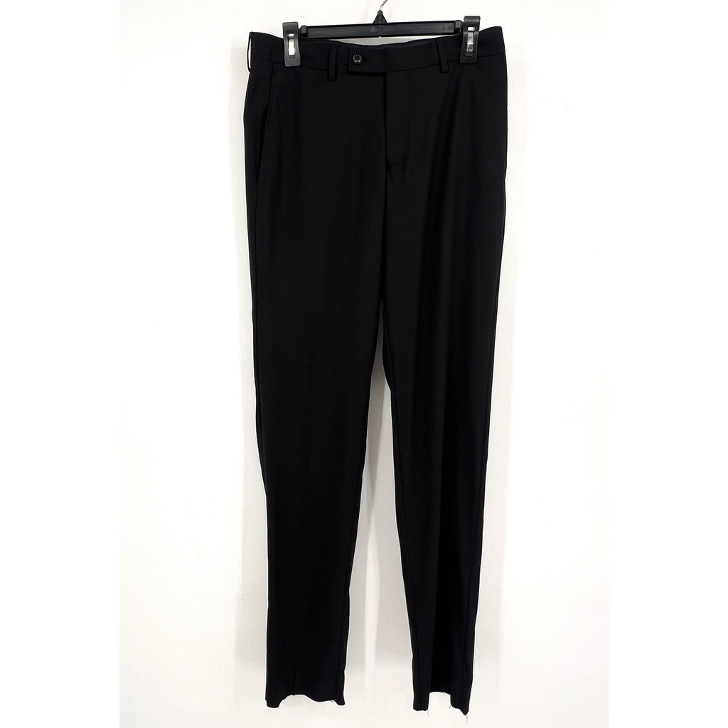 TED BAKER Men's Jim CT Dress Pants 31R Black Flat Front 100% Wool NWT