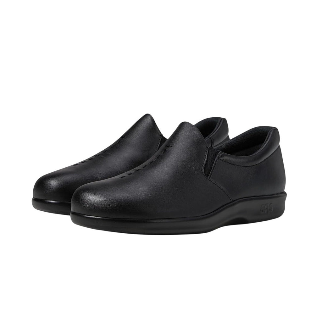 SAS Womens Viva Slip On Comfort Loafers Size 10.5 Black Leather Casual Shoes NIB