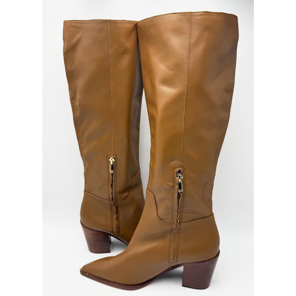 Sam Edelman Womens Lindsey Heeled Knee High Boots Size 11 Brown Leather NWOB
