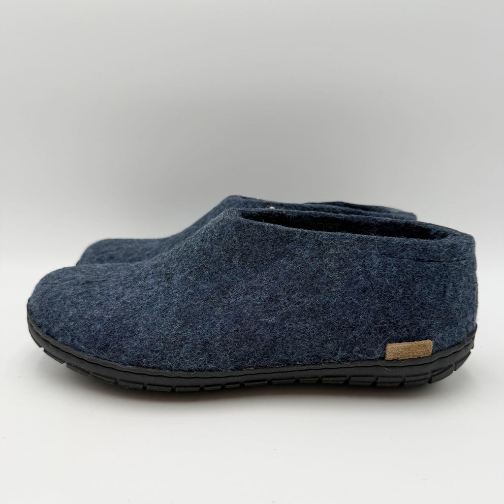 Glerups Womens Slip On Shoes Slippers EU 38 US 8 Navy Blue Wool NWOB