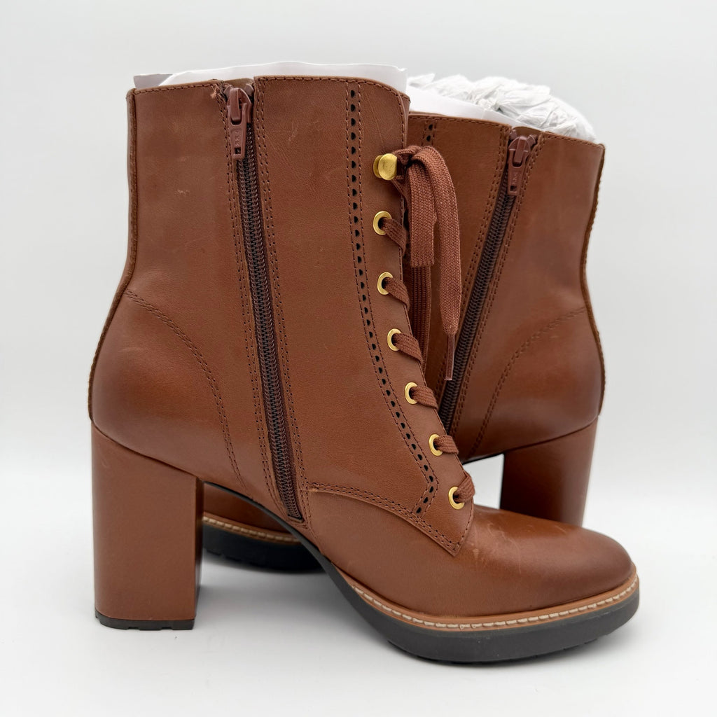 Naturalizer Womens Callie Heeled Boots US 10.5 M EU 41.5 Brown Leather NIB