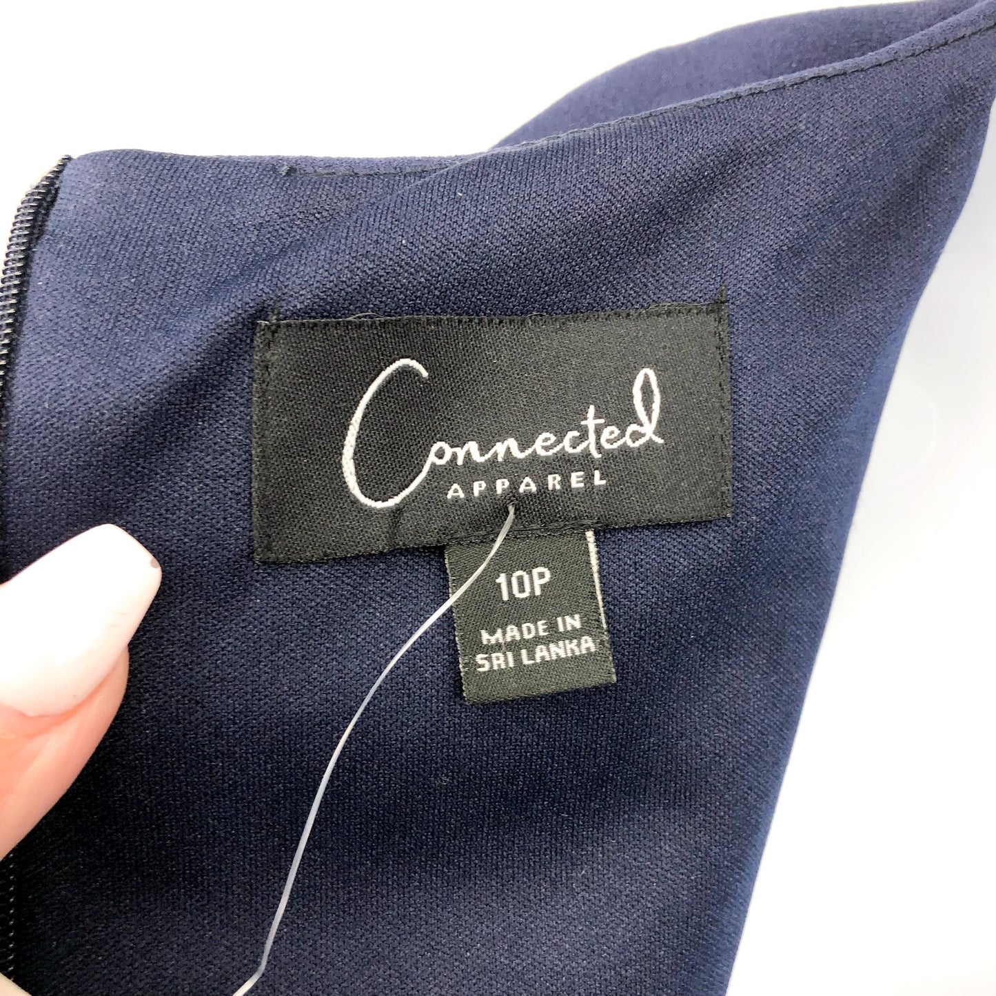 CONNECTED APPAREL Women's Navy Cape Wide Leg Formal Jumpsuit 10 Petite Navy NWT