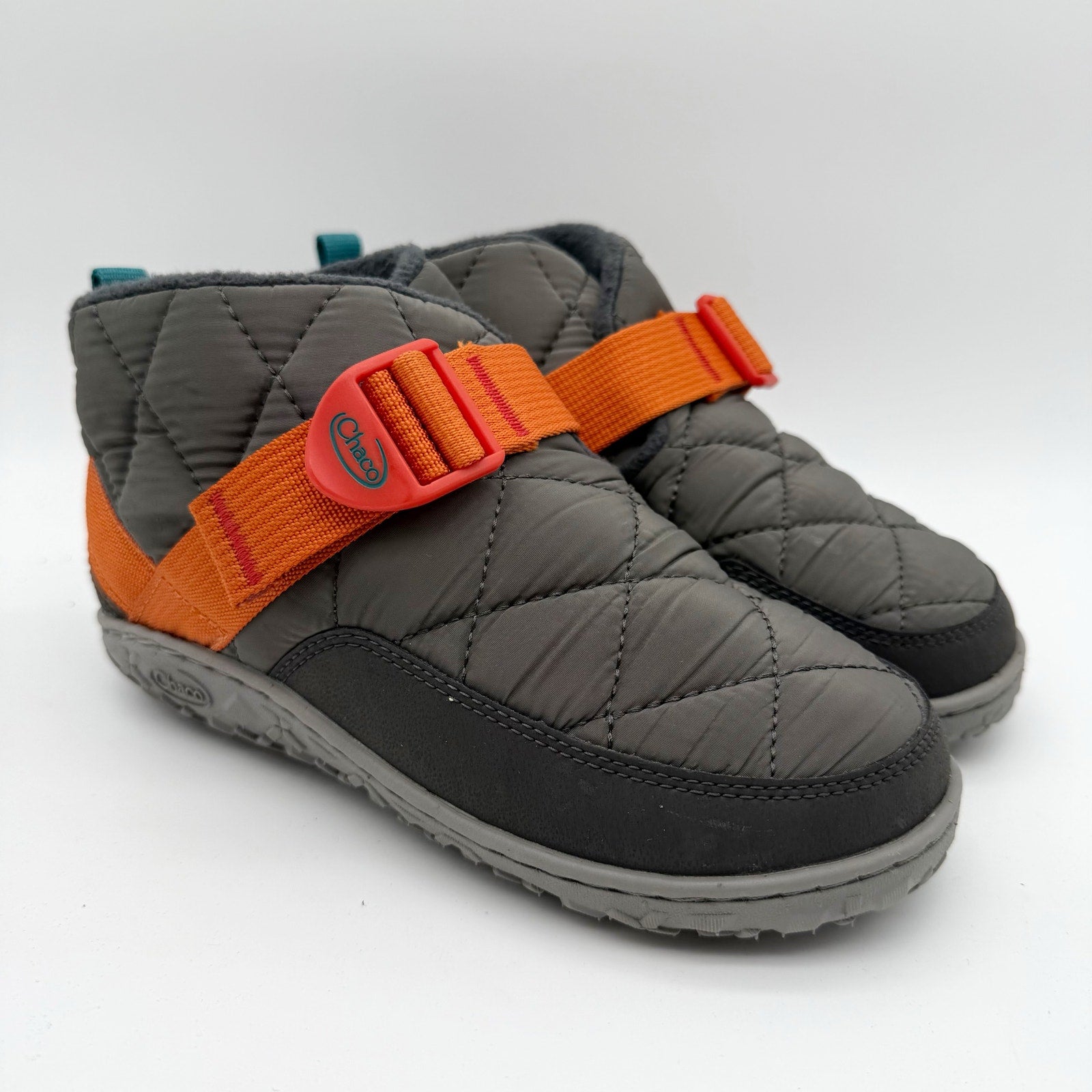 Chaco Kids Ramble Puff Booties US 2.5 M EU 33.5 Grey Orange Water Resistant NIB