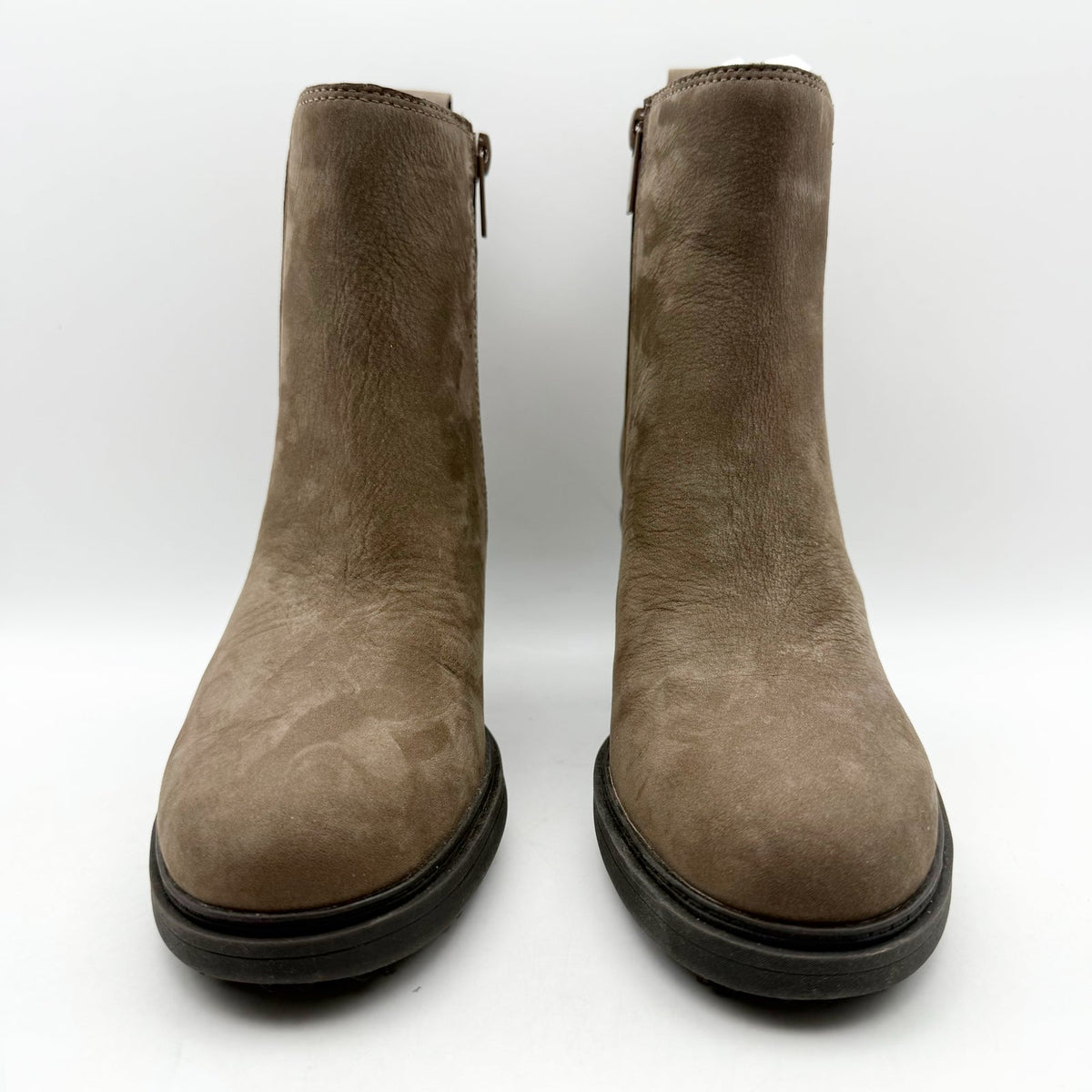Vionic Womens Truckee Heeled Ankle Booties Size 5 M EU 35 Brown Leather NWOB
