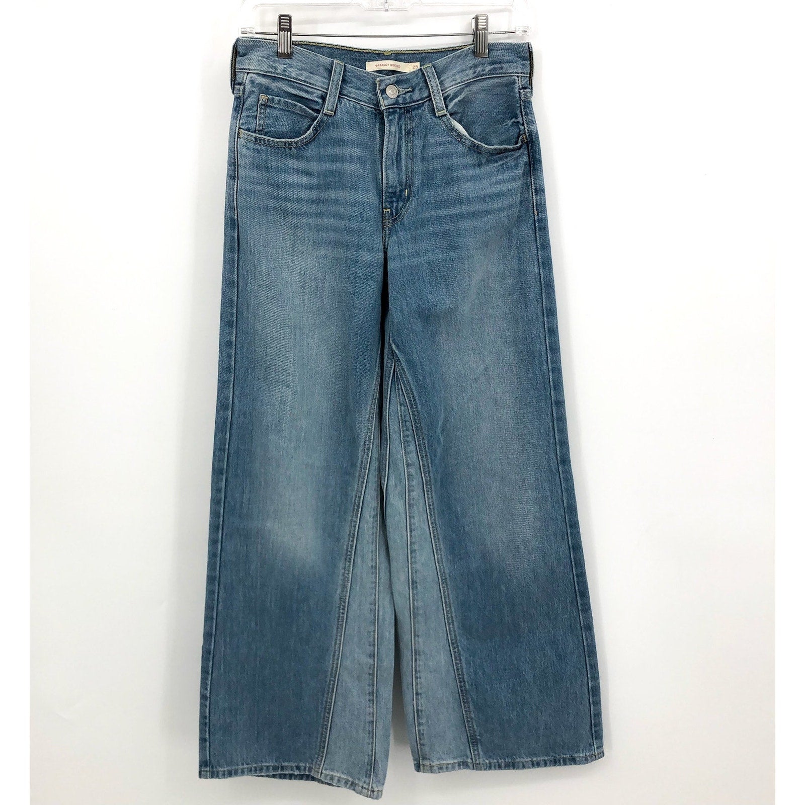 LEVI'S Women's 94 Baggy Wide Leg Jeans 25x31 US 0 Blue What Else A74620001 NWOT