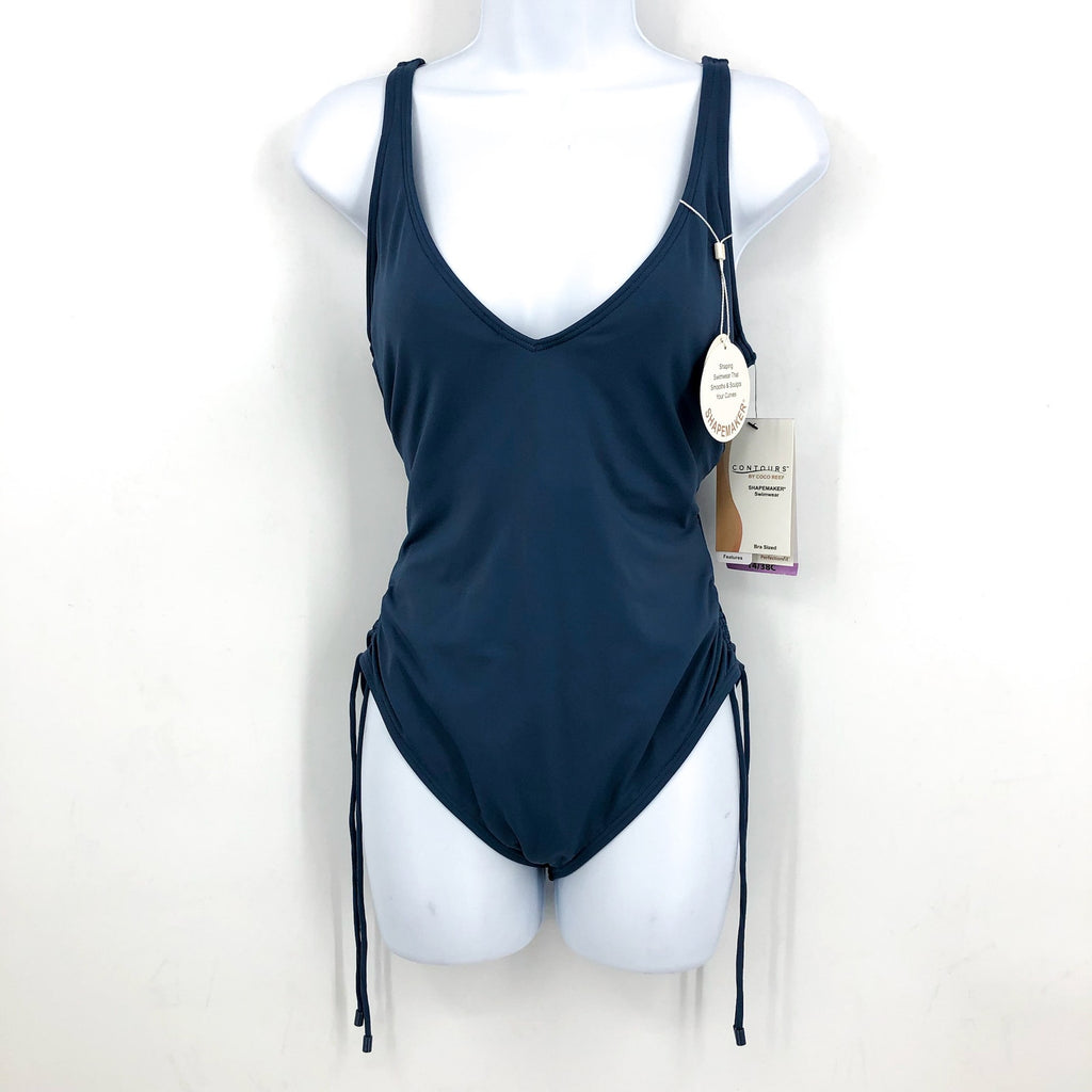 CONTOURS COCO REEF Keepsake Stellar One-Piece Swimsuit  US 14 38C Slate Ble NWT