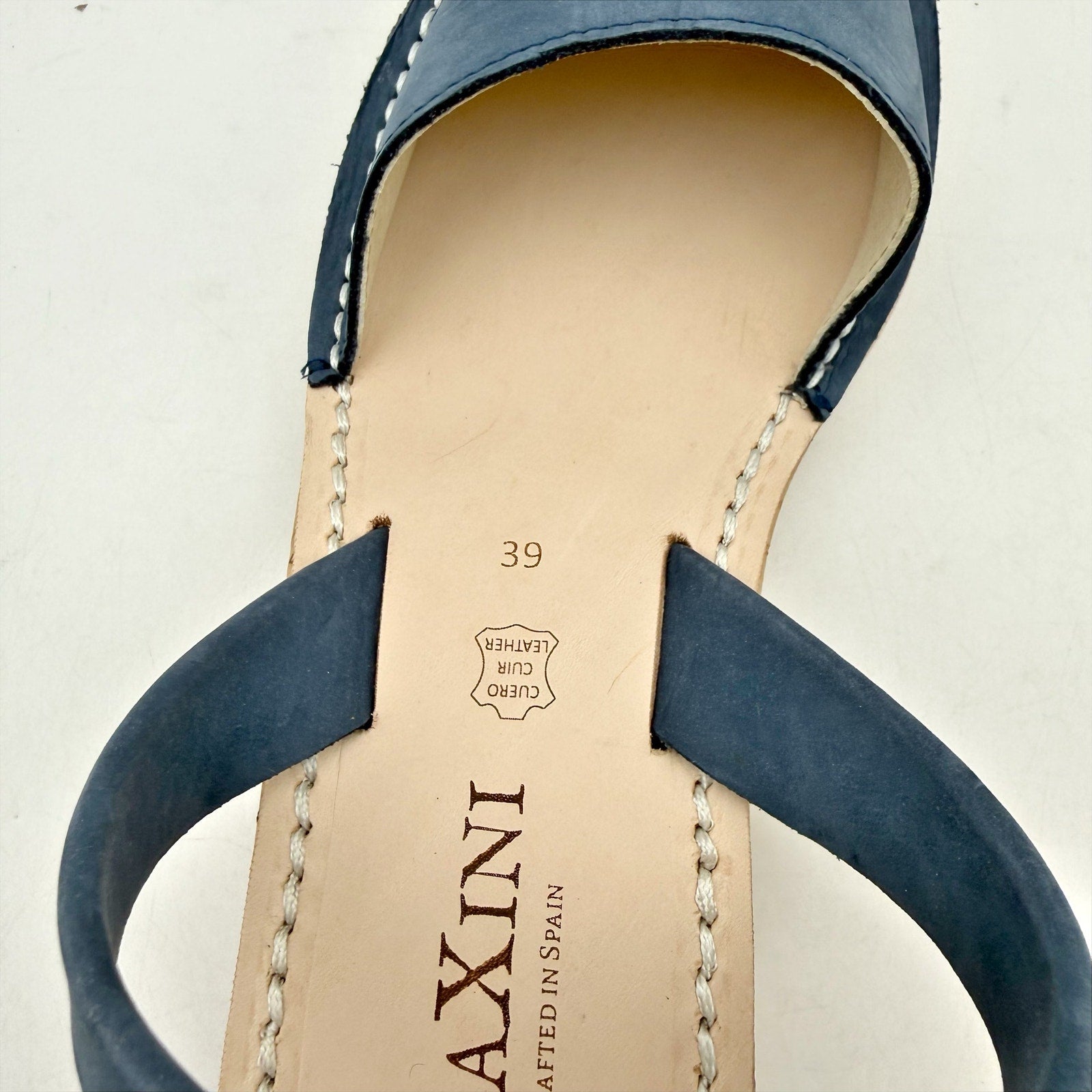 CalaXini Womens Cork Wedge Sandals EU 39 US 8.5-9 Navy Blue Suede NWOB